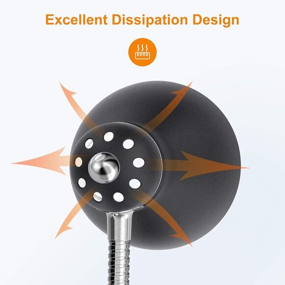 Metal Desk Lamp, Eye-Caring Table Lamp, Study Lamps with Flexible Goose Neck for - Picture 6 of 9